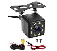 Cámara de Visión Nocturna Marcha Atrás Ultra HD de Coche, 170 ° Gran Angular con 8 Leds, IP68 Impermeable, 12V DC Universal para Automóviles Camiones SUV RV