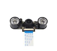 CáMara de VisióN Nocturna Ojo de Pez 5MP OV5647 CáMara Ajustable de 130 Grados + Estuche para Raspberry Pi 3 Model B