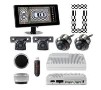 Cámara De Visión Trasera 10.25 Pulgadas Pantalla LCD Coche 360 Cámara De Vista De Pájaro Grabador DVR Cámara De Visión Nocturna 128G USB(DV360-3DP-S Full Set)