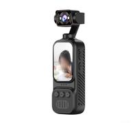 Cámara de vlogging 2K, cámara de acción estabilizada portátil de mano, grabadora de video de bolsillo con pantalla abatible de 270° para viajes, deportes, trabajo, registros, 1000 mAh