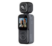 Cámara de vlogging 4K WiFi portátil de mano con doble cámara frontal y trasera LCD de pantalla dividida para deportes, bicicleta, viajes, políticas de aplicación de la ley