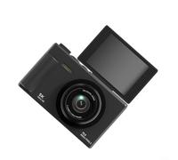 Cámara de vlogging con salida de resolución 5K, pantalla abatible de 2.8 pulgadas, zoom digital de 18x, sensor CMOS e interfaz USB 2.0 (negro)