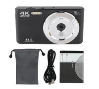 Cámara de Zoom Digital de 16x 4K HD 44MP Carcasa de plástico a Prueba de amortiguadores de 2.8 Pulgadas fácil de Usar para la fotografía para Principiantes para niños Viajes al (Negro)