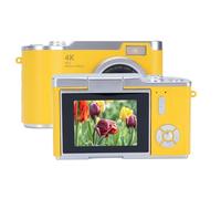 Cámara de Zoom Digital de 48MP, Resolución de 1080p, Zoom Electrónico de 18x con Luz LED de Relleno, para Tomar Selfies y Vista Previa de Contenido (Yellow)