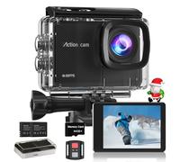 Cámara Deportiva 4K60FPS con Tarjeta 64GB,131FT Cámara Subacuática con 8X Zoom,48MP HD WiFi Videocámara 170° EIS Cámara de Acción,Camara Acuatica Sumergible con Mando a Distancia,2 * 1350mAh Baterías