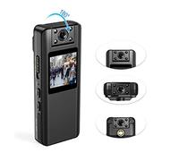 Camara Deportiva, A22 1080P Mini cámara digital de visión nocturna infrarroja con pantalla LED Cámara de cuerpo de videocámara pequeña for oficina en casa ,Al aire libre, Deportes, Vídeo(Only Camera)