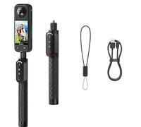 Cámara deportiva con control remoto Bluetooth, palo selfie para Insta360 y Hero Series Android e iOS, resistente al agua hasta 10 m, batería de larga duración, soporte multiinterfaz (modelo 1/4)