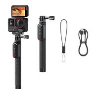 Cámara deportiva con control remoto Bluetooth, palo selfie para Insta360 y Hero Series Android e iOS, resistente al agua hasta 10 m, batería de larga duración, soporte multiinterfaz (modelo de tres