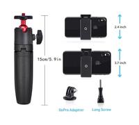 Cámara Deportiva Gimbal trípode móvil Escritorio en Vivo Soporte Mini extendido Selfie Stick para Gopro12 11