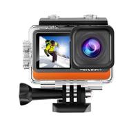 camara deportiva HUIOP Cámara de acción 4K Ultra HD 24MP Impermeable Antivibración con pantalla de control táctil de 2.0 pulgadas Pantalla dual Soporte gran angular de 170° Transmisión en vivo con fil
