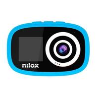 Nilox, Cámara de Acción Kidscam, Resolución 12Mp, Pantalla LCD 1.4", Resistente al Agua IP67 con Funda Protectora, Batería 700 mAh, Memoria SD hasta 32 GB, Azul