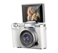 Cámara Digital 1080P 48MP con Enfoque Automático con Zoom 8X para Transmisión en Vivo, Cámara de Material ABS, Ideal para Creadores (White)