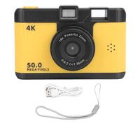 Cámara Digital 1080p 50mp HD Dual Lente Cámara compacta inalámbrica con 16x Games de Mp3 de Zoom Digital Anti Shake para fotografía Vlogging Travel Adventures (Amarillo)