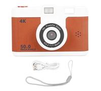 Cámara Digital 1080p 50mp HD Dual Lente Cámara compacta inalámbrica con 16x Games de Mp3 de Zoom Digital Anti Shake para fotografía Vlogging Travel Adventures (Marrón)