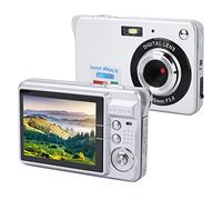 Cámara Digital 1080P, FHD Cámara Compacta con Pantalla de LCD 2.7in, Mini Cámara Portátil con Batería para Niños Principiantes y Adolescentes (Plata)