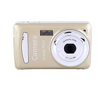 Cámara Digital, 2.4 Pulgadas Mini al Aire Libre 16MP 720P 30FPS 4X Zoom HD Videocámara con cámara de Video Digital con luz de Relleno(Oro)