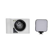Cámara Digital 2.5K, Zoom Digital 16x, Conexión WiFi, Cámara Vlogging 24MP con Luz de Relleno para Fotos (White)
