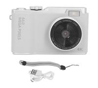 Cámara Digital 48MP 1080p 2.4 Pulgadas 16x Zoom Evita agitar la cámara Selfie compacta portátil para Viajar para Viajar (Blanco)