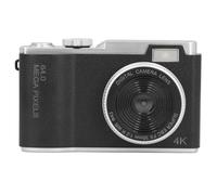 Cámara Digital 48MP 1080P con Zoom 16x, Pantalla de 2,4 Pulgadas, Cámara Selfie C Act para Viajes, Función de Vibración, Diseño Retro con Modos de Fotografía Divertidos (Black)