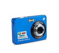 Cámara Digital 4K, 1080P FHD 44MP con Pantalla LCD de 2,7", Zoom de 8X Cámara Compacta, Cámara Portátil Antivibración con Cordón y Bolsa para Niños, Estudiantes y Principiantes (Azul)