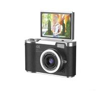 Cámara digital 4K 48MP con zoom 8X y pantalla abatible de 180° para grabación de vlogging, fotografía, grabación de video, cámara de viaje compacta para iPhone (negro)