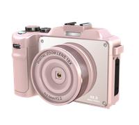 Cámara digital 4K/48MP/zoom digital 18X/estabilización/enfoque automático/cámara dual Pink