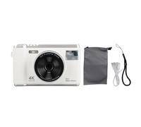 Cámara Digital 4K 50mp 2.8 Pulgadas Cámara de vlogging de autofoción con 16x Zoom Digital Flash Anti Shake para Adolescentes para Adultos Principiantes (Blanco)