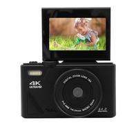 Cámara Digital 4K, 64MP UHD 18x Zoom Autococus Cámara Digital Retro Compacta con Pantalla Digital Flip 3 Pulgadas y Balance Blancos, Grabadora Video para Fotografía Viaje