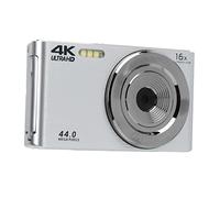 Cámara Digital 4K, Cámara con Zoom Digital 16X de Pantalla de 2,8 Pulgadas, Cámara HD con Carcasa de Plástico a Prueba de Golpes de 44MP para Fotografía, Cámara Digital para (Plata)