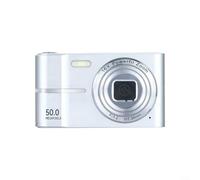 Cámara digital 4K, cámara selfie HD portátil de 50MP, zoom 16X pantalla de 2.4 pulgadas, carga tipo C, antivibración para estudiantes de viaje (plata)