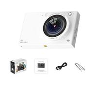 Cámara Digital 4K CCD portátil WiFi 64MP High Resolution 2.83 Pulgadas Manual de Pantalla Auto Focus 28x Zoom Digital Incorporado Flash 80 Efectos de Filtro para Estudiantes (Blanco)