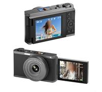 Cámara digital 4K, compacta apunta y dispara 68MP 28X zoom digital para fotografía de viajes y vlogging de video (textura de lichi)