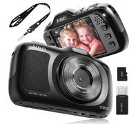 Cámara digital 4K con modo de belleza, cámara de vlogging de 64 MP para principiantes, zoom 16X, antivibración y enfoque automático, tarjeta de 32 GB, cámaras portátiles ultra compactas de 120 g para