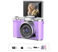 Cámara digital 4K de 48 MP para fotografía infantil, videocámara recargable, pantalla abatible de 180°, cámara CCD para niños de nivel básico retro