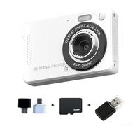 Cámara digital 4K de 50 MP con sensor CCD para vlogging y fotografía, zoom óptico de 16X, pantalla LCD IPS de 2.8 pulgadas, portátil, compacta para viajes de estudiantes y uso al aire libre (blanco