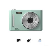 Cámara digital 4K de 64 MP, estilo retro, zoom 8X, portátil, apuntar y disparar con antivibración, cámara web de vlogging de nivel básico para adolescentes, estudiantes, viajes (verde 32G)