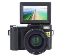 Cámara Digital 4K, Detección de Rostros, Enfoque Automático, Cámara de Vlogging HD de 48 M con Antivibración, Pantalla Abatible de 3 Pulgadas y 180 Grados, Lente Macro Gran (Black)