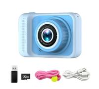 Cámara Digital 4K for niños, cámara Dual de 2000W píxeles, Mini Pantalla de protección Ocular HD, 1080P, grabación de Choque integrada, cámara for niños(32GB-Blue)