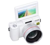 Cámara Digital 4K, Pantalla Abatible de 180 Grados, Zoom Digital 4X, ABS, Pequeña Cámara de Vídeo Digital Portátil para Exteriores (White)