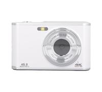 Cámara Digital 4K para Fotografía, 48MP Ultra HD Zoom 16x Antivibración Enfoque Automático Pantalla IPS de 2,4 Pulgadas Cámara Compacta de Vídeo Vlogging con Lente Dual (White)