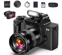 Cámara digital 4K para fotografía - Cámara de vlogging WiFi de 64 MP para YouTube Macro One-Touch - Cámaras de video de enfoque automático UHD con visualización táctil de 4 pulgadas, zoom digital de