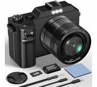 Cámara Digital 5K 64MP con WiFi, Pantalla LCD 3.0" Giratoria, Zoom 18X y Tarjeta 64GB para Viajes y Familias (Rosa)