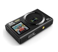Cámara digital 5K - 80MP FHD cámara digital compacta - Zoom digital de 18X cámara de fotos portátil con pantalla LCD de 2.8 pulgadas - Cámara de vlogging para estudiantes (sin tarjeta SD) (negro)