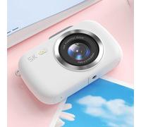 Cámara Digital 5K, Cámara Compacta de 80MP, Zoom Digital 18X, Pantalla IPS de 2,8 Pulgadas, Flash, Fotografía Continua y Lapso, Cámara Vlogging Portátil para Niños y Niñas (White)