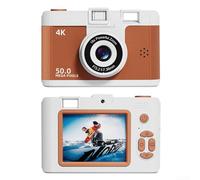Cámara digital 5K con zoom digital de 16X, cámara de vlogging con pantalla abatible de 2.3 pulgadas y 180°, luz de relleno integrada, enfoque automático para adolescentes, principiantes y creadores de