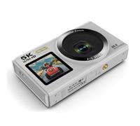 Cámara digital 5K de 80 MP con pantalla dual y zoom de 18X para vlogs y selfies, ideal para adultos y estudiantes. Grabadora de video portátil.