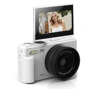 Cámara Digital 5K HD, 75MP UHD WiFi Vlogging Cámara con Pantalla Abatible de 3", Zoom óptico 18X, Autofoco 18XAF, Luz de Relleno, Anti-Vibración, Cámaras de Viaje para Fotografía (Blanc)