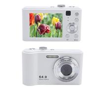 Cámara Digital, 64MP 4k 2.8 Pulgadas Pantalla CCD Vlogging Camera para la Fotografía de Cámara Web de Viajes Escolares, 16x Zoom, para Adolescentes Principiantes (White)