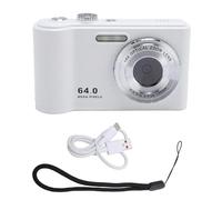 Cámara Digital 64MP 4K Grabación de Video Camera de Estudiantes Graduación de Viajes Fotografía (White)