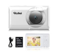 Camara Digital Blanco, Rollei Compactline Pocket 50MP 2,7K Camara de Fotos Compacta con Zoom Digital 16X y Pantalla de 2.4" Cámara Fotos Digital Ligera para Niños Adolescentes Principiantes